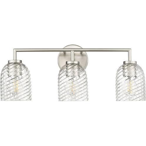 Catania 3 Light 22.8 inch Brushed Nickel Vanity Light Wall Light